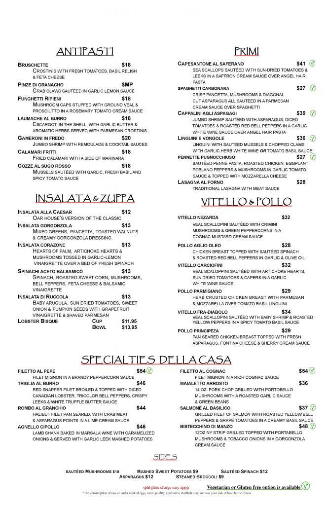 Diner Menu 09/25